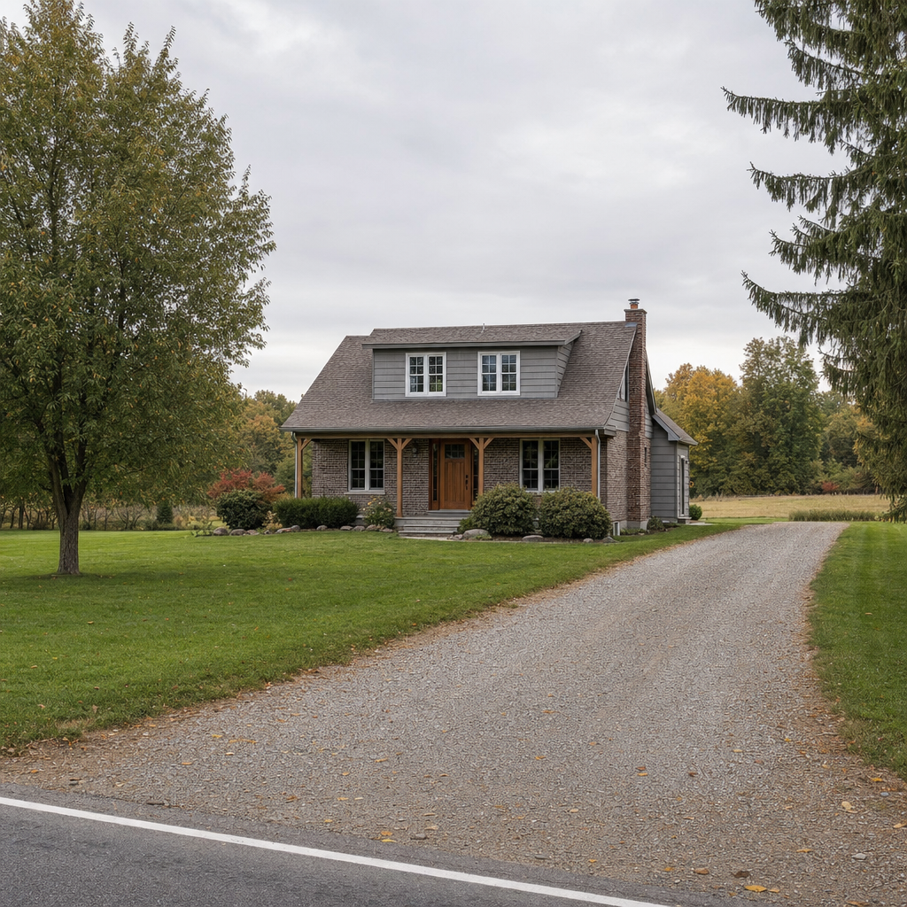 A calm single-family home exterior on a quiet West Jordan street, representing the household size and daily water use that decides how often a septic tank needs pumping