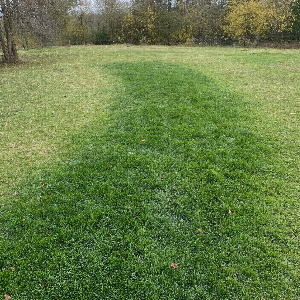 A soggy, unusually green patch of lawn over the drain field of a West Jordan home, a sign the septic tank needs pumping